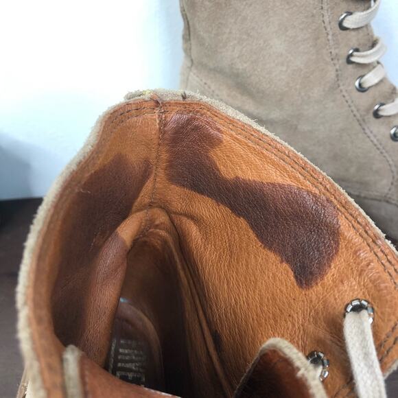 Frye Sabrina 6G Suede Leather Lace Up Bootie In Beige Women's Size 6M - Picture 11 of 13